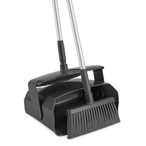 lobby dustpan and broom set with iron handle