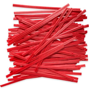 Twist Ties 2000/box, 25/case Red/White strips