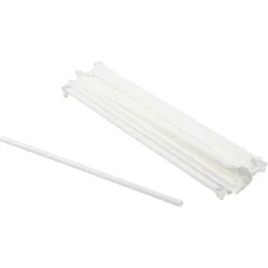 Wrapped White 8" Milkshake Straws