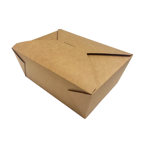 kraft paper containers, 40pcsx4 pks case, 96oz, 8.5 x6.25 x3.5