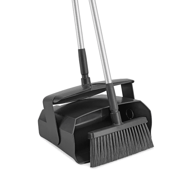 lobby dustpan and broom set with iron handle